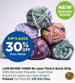 Spotlight Lion Brand Yarns Re-spun Thick & Quick offer