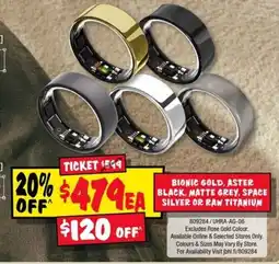 JB Hi-Fi Bionic Gold, Aster Black, Matte Grey, Space Silver or Raw Titanium offer
