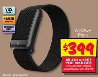 JB Hi-Fi Whoop Peak offer