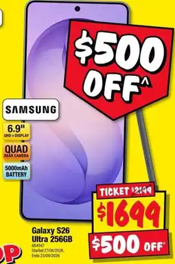 JB Hi-Fi Samsung Galaxy S26 Ultra 256GB offer