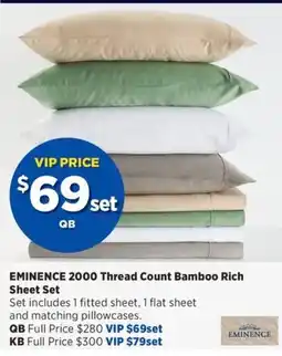 Spotlight Eminence 2000 Thread Count Bamboo Rich Sheet Set offer