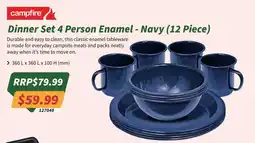 Tentworld Dinner Set 4 Person Enamel - Navy offer