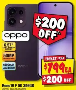 JB Hi-Fi Oppo Reno16 F 5G 256GB offer