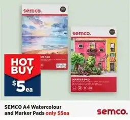 Spotlight SEMCO A4 Watercolour and Marker Pads offer