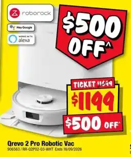 JB Hi-Fi Roborock Qrevo 2 Pro Robotic Vac offer