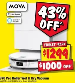 JB Hi-Fi Mova S70 Pro Roller Wet & Dry Vacuum offer