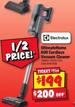 JB Hi-Fi Electrolux UltimateHome 600 Cordless Vacuum Cleaner offer
