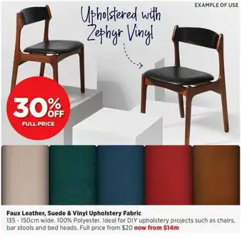 Spotlight Faux Leather, Suede & Vinyl Upholstery Fabric offer