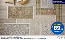 Spotlight KOO Ziva Washable Rugs & Runners offer