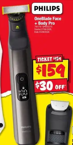 JB Hi-Fi Philips OneBlade Face + Body Pro offer