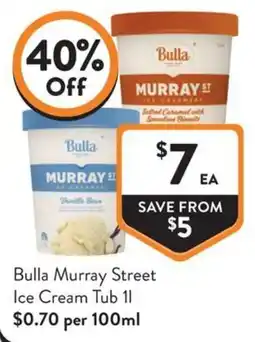 Foodworks Bulla Murray Street Ice Cream Tub offer