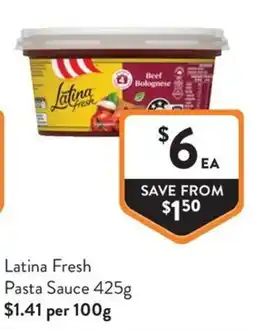 Foodworks Latina Fresh Pasta Sauce offer