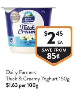 Foodworks Dairy Farmers Thick & Creamy Yoghurt offer