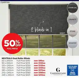 Spotlight Neutrals Dual Roller Blinds Gummerson offer