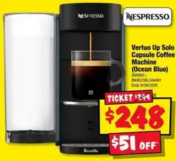 JB Hi-Fi Vertuo Up Solo Capsule Coffee Machine (Ocean Blue) offer