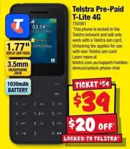 JB Hi-Fi Telstra Pre-Paid T-Lite 4G offer
