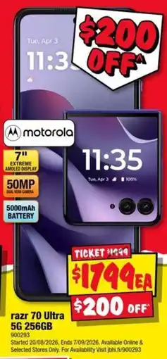 JB Hi-Fi motorola razr 70 Ultra offer