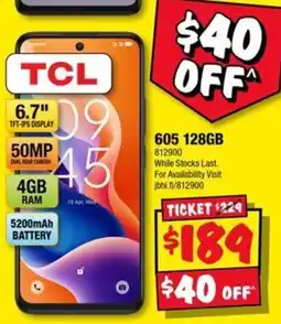 JB Hi-Fi TCL 605 128GB offer