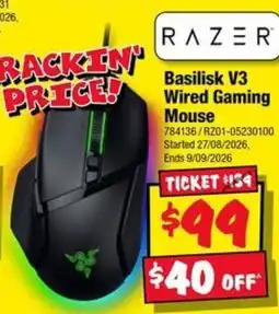 JB Hi-Fi Razer Basilisk V3 Wired Gaming Mouse offer