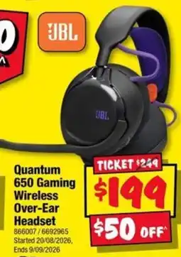 JB Hi-Fi JBL Quantum 650 Gaming Wireless Over-Ear Headset offer