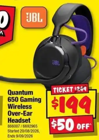 JB Hi-Fi JBL Quantum 650 Gaming Wireless Over-Ear Headset offer