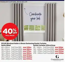 Spotlight Rylee Blockout Roller & Room Darkening Eyelet Curtains offer