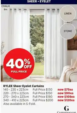 Spotlight Rylee Sheer Eyelet Curtains offer