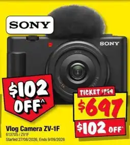 JB Hi-Fi Sony Vlog Camera ZV-1F offer