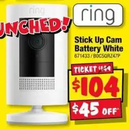 JB Hi-Fi Ring Stick Up Cam Battery White offer