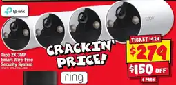 JB Hi-Fi Tapo 2K 3MP Smart Wire-Free Security System offer