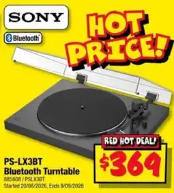 JB Hi-Fi Sony Bluetooth Turntable offer