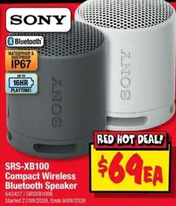 JB Hi-Fi Sony Compact Wireless Bluetooth Speaker offer