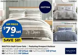 Spotlight Nautilica Quilt Cover Sets Featuring Prospect Harbour offer