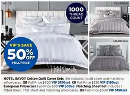 Spotlight Hotel Savoy Cotton Quilt Cover Sets offer