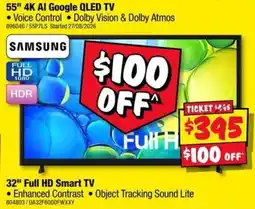 JB Hi-Fi Samsung 55" 4K AI Google QLED TV offer