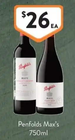 Foodworks Penfolds Max's offer