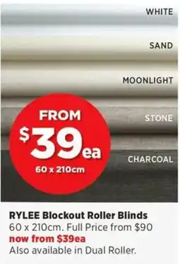 Spotlight Rylee Blockout Roller Blinds offer