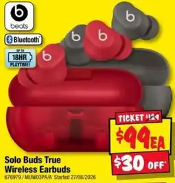 JB Hi-Fi beats Solo Buds True Wireless Earbuds offer