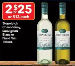Ritchies Stoneleigh Chardonnay, Sauvignon Blanc or Pinot Gris offer