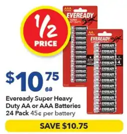 Ritchies Eveready Super Heavy Duty AA or AAA Batteries offer