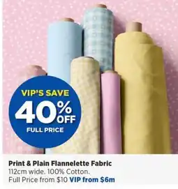 Spotlight Print & Plain Flannelette Fabric offer