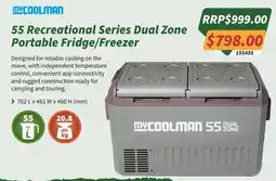 Tentworld MyCoolman 55 Recreational Series Dual Zone Portable Fridge/Freezer offer