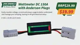 Tentworld Wattmeter DC 150A with Anderson Plugs offer