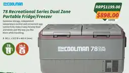 Tentworld MyCoolman 78 Recreational Series Dual Zone Portable Fridge/Freezer offer