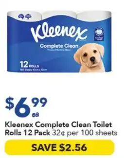 Ritchies Kleenex Complete Clean Toilet Rolls offer