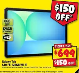 JB Hi-Fi Galaxy Tab S10 FE 128GB Wi-Fi offer
