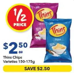 Ritchies Thins Chips Varieties offer