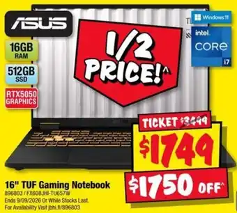 Asus 16" TUF Gaming Notebook