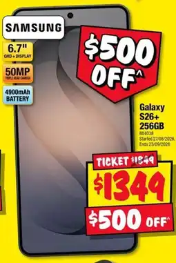 JB Hi-Fi Samsung Galaxy S26+ 256GB offer