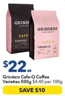 Ritchies Grinders Cafe-Q Coffee Varieties offer